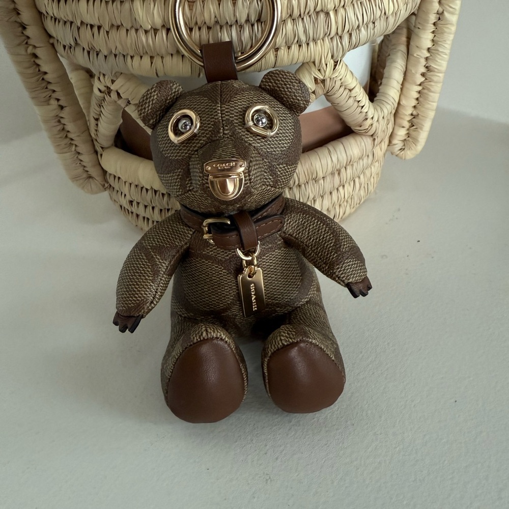 Coach Brown Monogram Bear Bag Charm